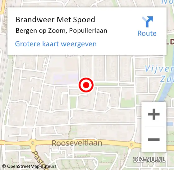 Locatie op kaart van de 112 melding: Brandweer Met Spoed Naar Bergen op Zoom, Populierlaan op 14 januari 2020 22:20