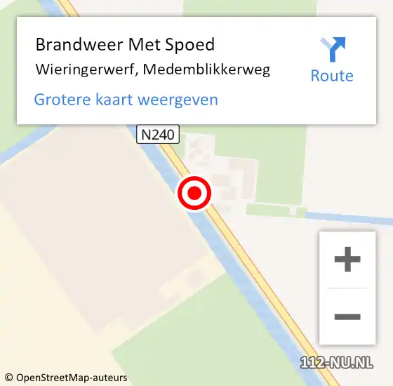 Locatie op kaart van de 112 melding: Brandweer Met Spoed Naar Wieringerwerf, Medemblikkerweg op 14 januari 2020 22:51