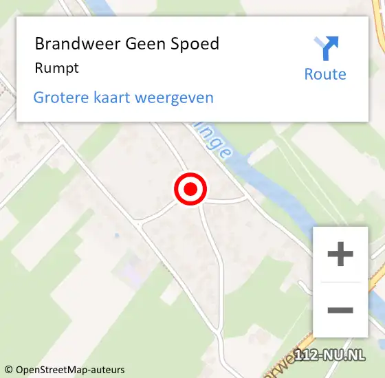 Locatie op kaart van de 112 melding: Brandweer Geen Spoed Naar Rumpt op 14 januari 2020 23:17