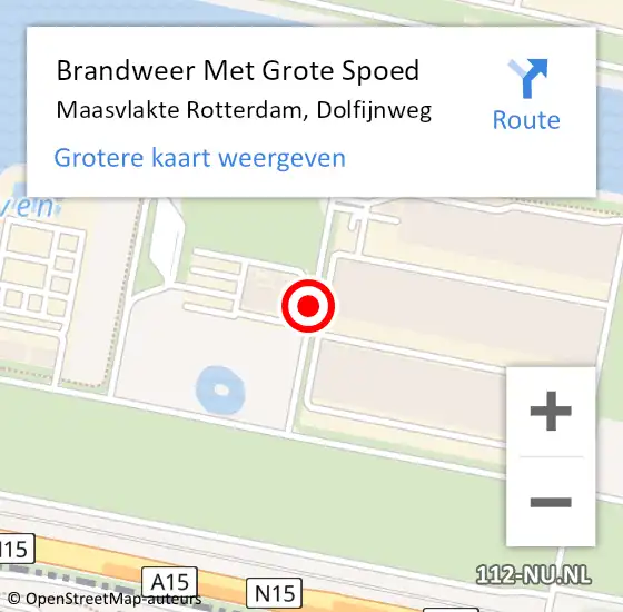 Locatie op kaart van de 112 melding: Brandweer Met Grote Spoed Naar Maasvlakte Rotterdam, Dolfijnweg op 14 januari 2020 23:32