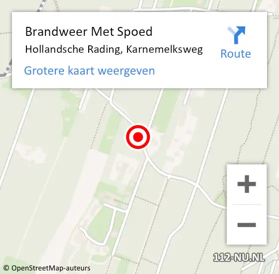 Locatie op kaart van de 112 melding: Brandweer Met Spoed Naar Hollandsche Rading, Karnemelksweg op 14 januari 2020 23:42