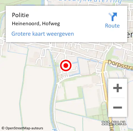 Locatie op kaart van de 112 melding: Politie Heinenoord, Hofweg op 14 januari 2020 23:49