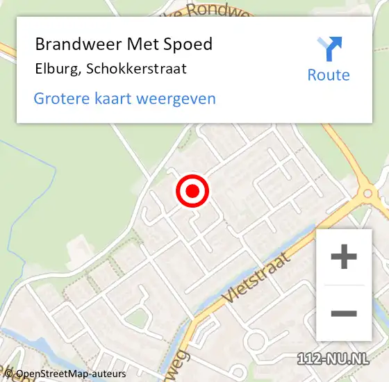 Locatie op kaart van de 112 melding: Brandweer Met Spoed Naar Elburg, Schokkerstraat op 15 januari 2020 00:22