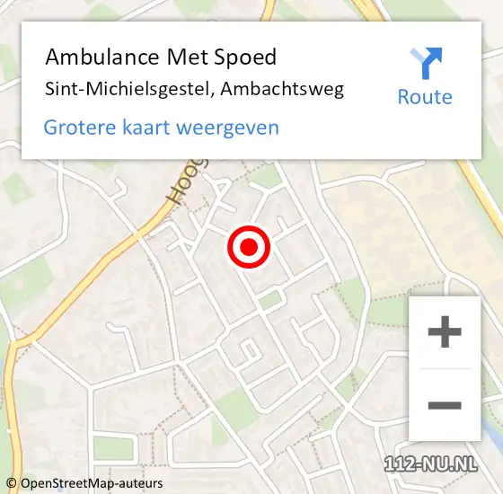 Locatie op kaart van de 112 melding: Ambulance Met Spoed Naar Sint-Michielsgestel, Ambachtsweg op 15 januari 2020 02:42