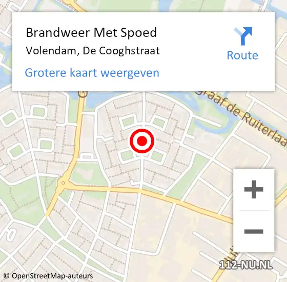 Locatie op kaart van de 112 melding: Brandweer Met Spoed Naar Volendam, De Cooghstraat op 15 januari 2020 10:52