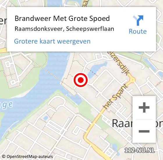 Locatie op kaart van de 112 melding: Brandweer Met Grote Spoed Naar Raamsdonksveer, Scheepswerflaan op 15 januari 2020 12:53