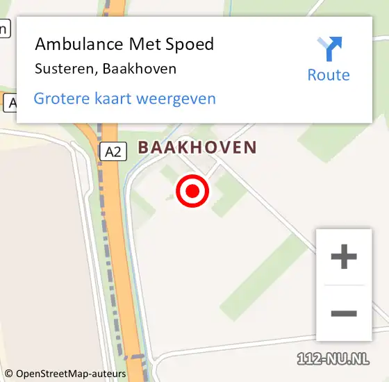 Locatie op kaart van de 112 melding: Ambulance Met Spoed Naar Susteren, Baakhoven op 15 januari 2020 13:02