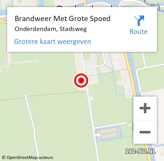 Locatie op kaart van de 112 melding: Brandweer Met Grote Spoed Naar Onderdendam, Stadsweg op 25 april 2014 16:33