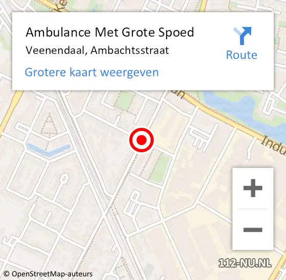 Locatie op kaart van de 112 melding: Ambulance Met Grote Spoed Naar Veenendaal, Ambachtsstraat op 15 januari 2020 14:05