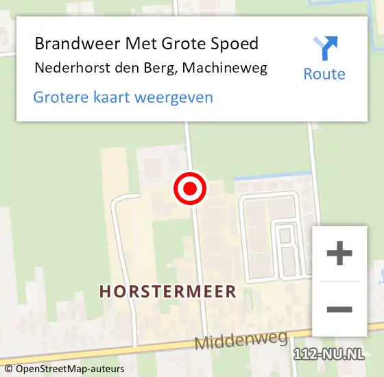 Locatie op kaart van de 112 melding: Brandweer Met Grote Spoed Naar Nederhorst den Berg, Machineweg op 15 januari 2020 15:07