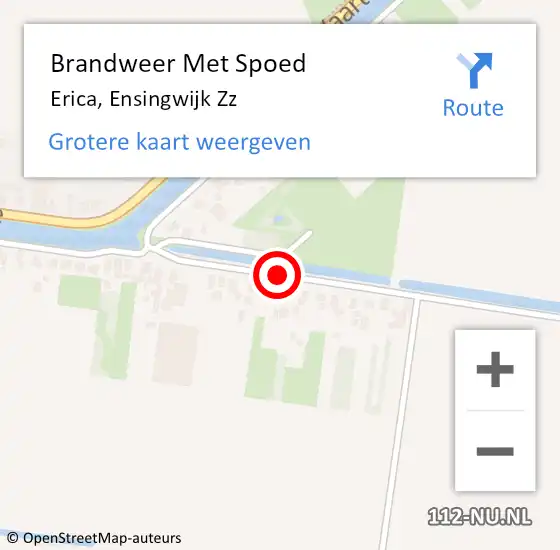 Locatie op kaart van de 112 melding: Brandweer Met Spoed Naar Erica, Ensingwijk Zz op 25 april 2014 16:46