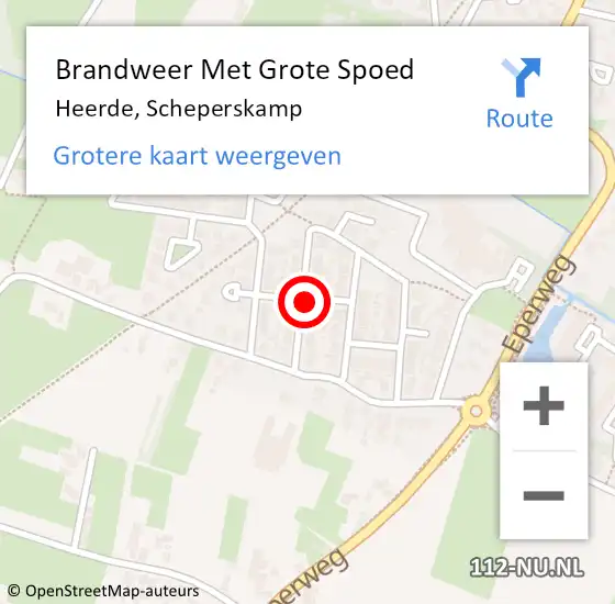 Locatie op kaart van de 112 melding: Brandweer Met Grote Spoed Naar Heerde, Scheperskamp op 25 april 2014 16:52