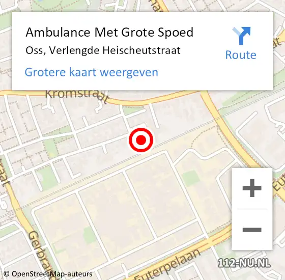 Locatie op kaart van de 112 melding: Ambulance Met Grote Spoed Naar Oss, Verlengde Heischeutstraat op 15 januari 2020 17:09