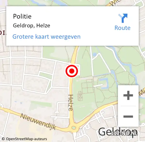 Locatie op kaart van de 112 melding: Politie Geldrop, Helze op 15 januari 2020 17:23