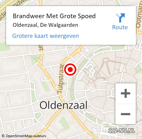 Locatie op kaart van de 112 melding: Brandweer Met Grote Spoed Naar Oldenzaal, De Walgaarden op 15 januari 2020 17:25