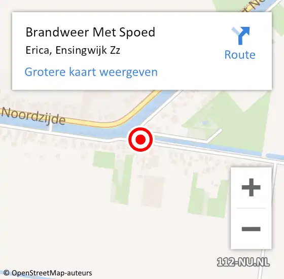 Locatie op kaart van de 112 melding: Brandweer Met Spoed Naar Erica, Ensingwijk Zz op 25 april 2014 17:00