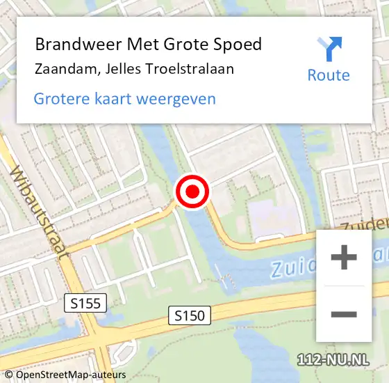 Locatie op kaart van de 112 melding: Brandweer Met Grote Spoed Naar Zaandam, Jelles Troelstralaan op 15 januari 2020 18:46