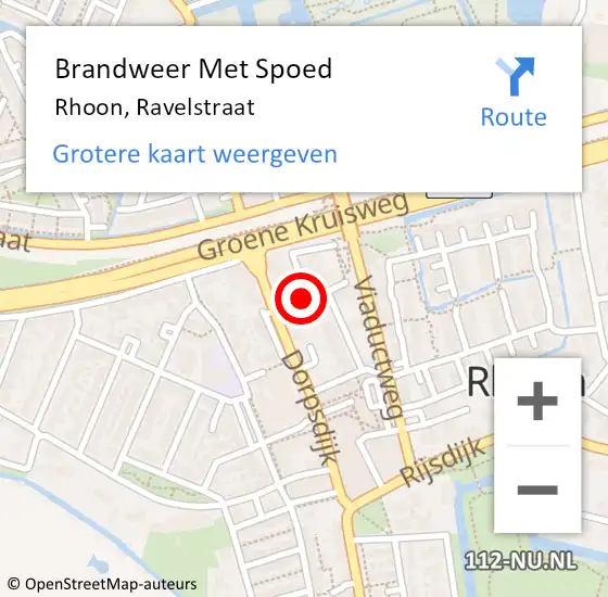 Locatie op kaart van de 112 melding: Brandweer Met Spoed Naar Rhoon, Ravelstraat op 15 januari 2020 20:40