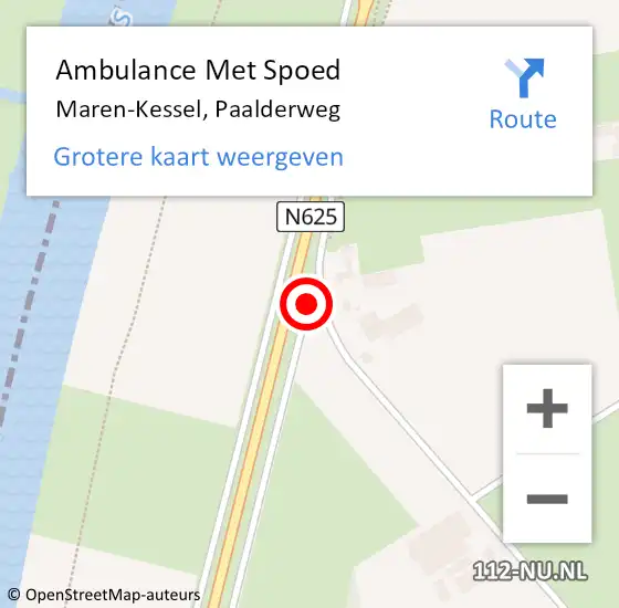 Locatie op kaart van de 112 melding: Ambulance Met Spoed Naar Maren-Kessel, Paalderweg op 25 april 2014 17:14