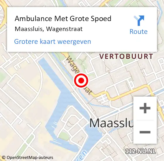 Locatie op kaart van de 112 melding: Ambulance Met Grote Spoed Naar Maassluis, Wagenstraat op 15 januari 2020 20:51