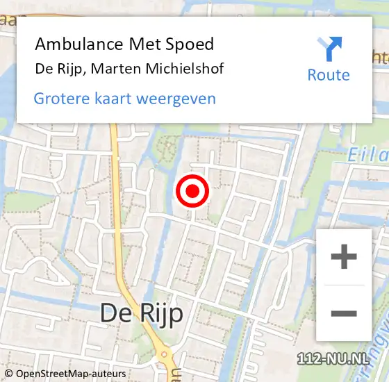 Locatie op kaart van de 112 melding: Ambulance Met Spoed Naar De Rijp, Marten Michielshof op 15 januari 2020 21:13