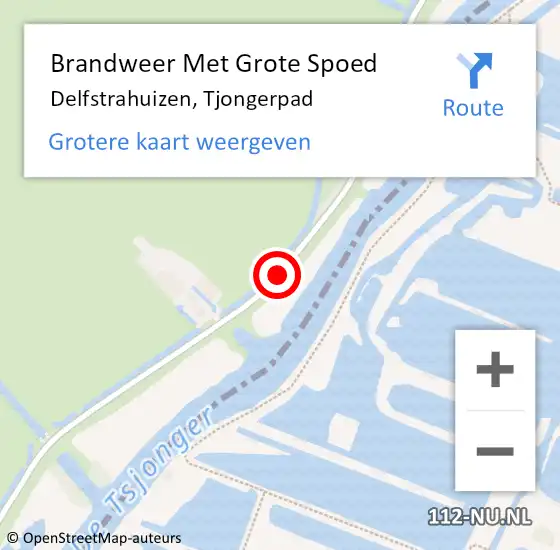 Locatie op kaart van de 112 melding: Brandweer Met Grote Spoed Naar Delfstrahuizen, Tjongerpad op 15 januari 2020 21:24