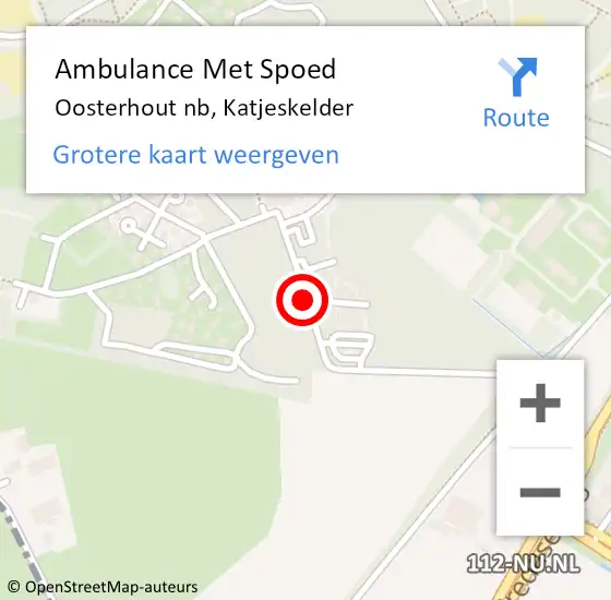 Locatie op kaart van de 112 melding: Ambulance Met Spoed Naar Oosterhout nb, Katjeskelder op 15 januari 2020 22:44