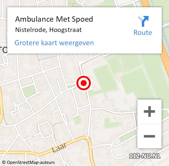 Locatie op kaart van de 112 melding: Ambulance Met Spoed Naar Nistelrode, Hoogstraat op 15 januari 2020 23:03