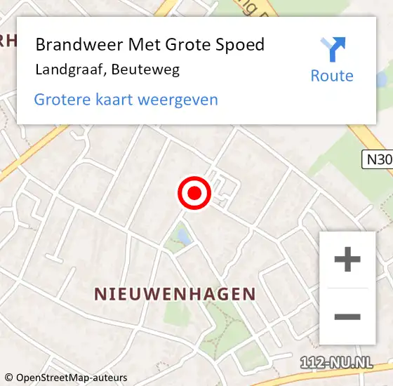 Locatie op kaart van de 112 melding: Brandweer Met Grote Spoed Naar Landgraaf, Beuteweg op 15 januari 2020 23:57