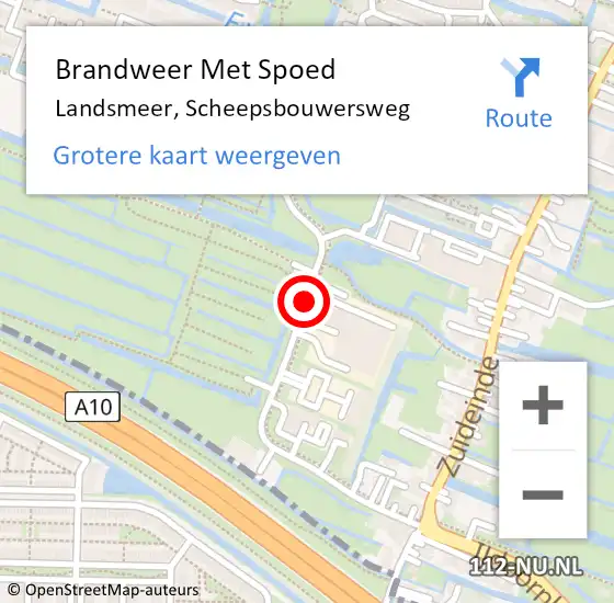 Locatie op kaart van de 112 melding: Brandweer Met Spoed Naar Landsmeer, Scheepsbouwersweg op 16 januari 2020 02:29