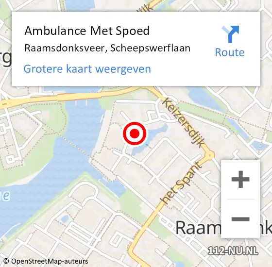 Locatie op kaart van de 112 melding: Ambulance Met Spoed Naar Raamsdonksveer, Scheepswerflaan op 16 januari 2020 04:48