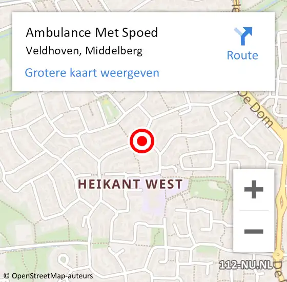 Locatie op kaart van de 112 melding: Ambulance Met Spoed Naar Veldhoven, Middelberg op 16 januari 2020 09:28