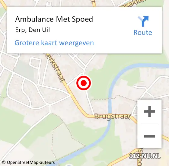 Locatie op kaart van de 112 melding: Ambulance Met Spoed Naar Erp, Den Uil op 16 januari 2020 09:38
