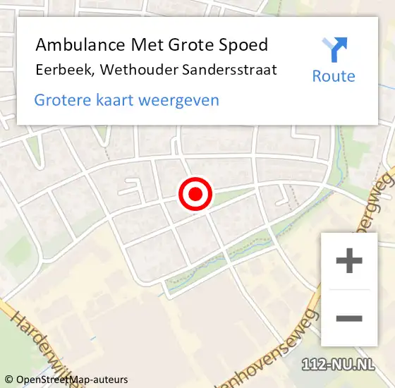 Locatie op kaart van de 112 melding: Ambulance Met Grote Spoed Naar Eerbeek, Wethouder Sandersstraat op 16 januari 2020 12:02