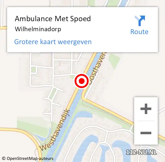 Locatie op kaart van de 112 melding: Ambulance Met Spoed Naar Wilhelminadorp op 16 januari 2020 12:11