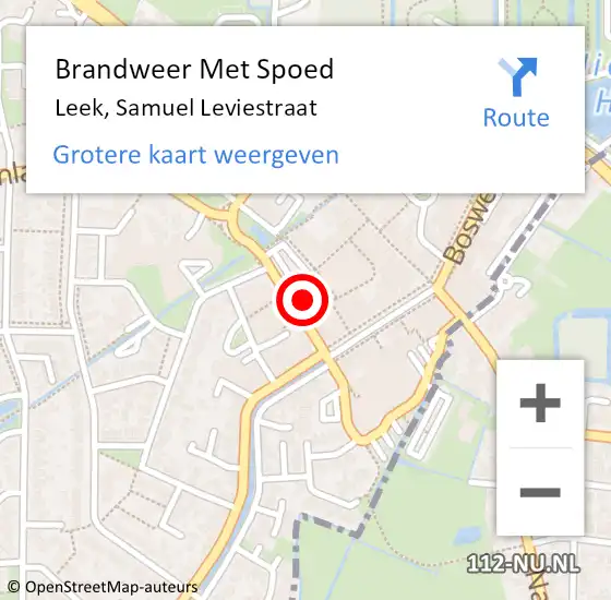 Locatie op kaart van de 112 melding: Brandweer Met Spoed Naar Leek, Samuel Leviestraat op 16 januari 2020 12:29