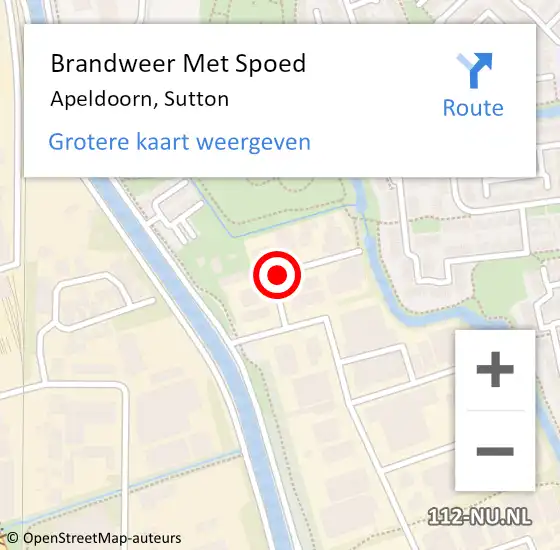 Locatie op kaart van de 112 melding: Brandweer Met Spoed Naar Apeldoorn, Sutton op 16 januari 2020 12:56