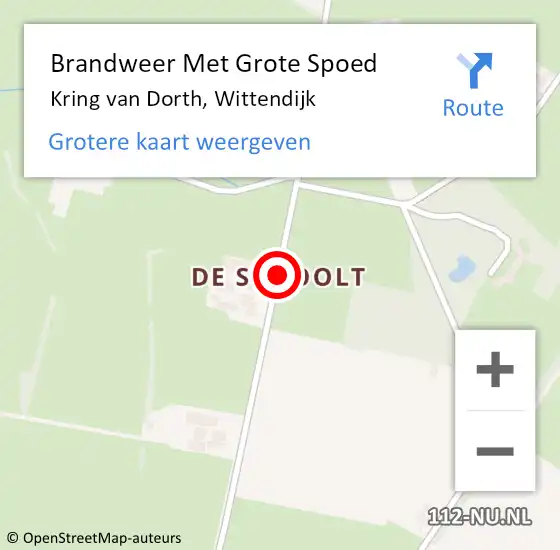 Locatie op kaart van de 112 melding: Brandweer Met Grote Spoed Naar Kring van Dorth, Wittendijk op 16 januari 2020 13:14