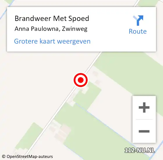 Locatie op kaart van de 112 melding: Brandweer Met Spoed Naar Anna Paulowna, Zwinweg op 16 januari 2020 13:17