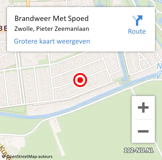 Locatie op kaart van de 112 melding: Brandweer Met Spoed Naar Zwolle, Pieter Zeemanlaan op 16 januari 2020 16:32