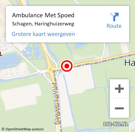 Locatie op kaart van de 112 melding: Ambulance Met Spoed Naar Schagen, Haringhuizerweg op 16 januari 2020 17:17