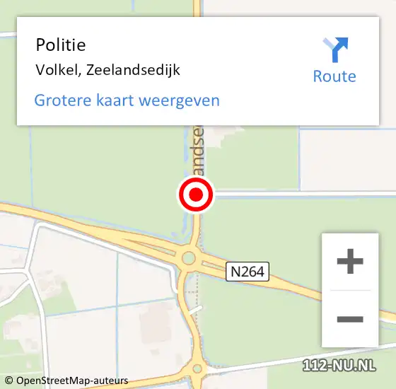 Locatie op kaart van de 112 melding: Politie Volkel, Zeelandsedijk op 16 januari 2020 17:21
