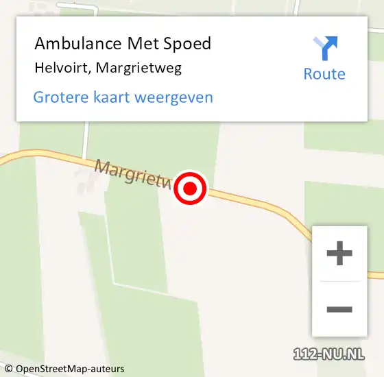 Locatie op kaart van de 112 melding: Ambulance Met Spoed Naar Helvoirt, Margrietweg op 16 januari 2020 17:30