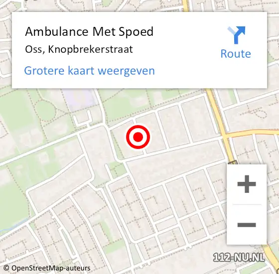 Locatie op kaart van de 112 melding: Ambulance Met Spoed Naar Oss, Knopbrekerstraat op 16 januari 2020 18:36