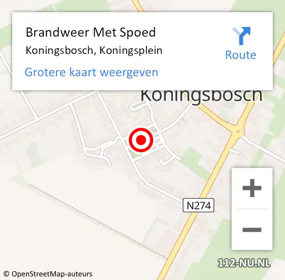 Locatie op kaart van de 112 melding: Brandweer Met Spoed Naar Koningsbosch, Koningsplein op 16 januari 2020 18:39