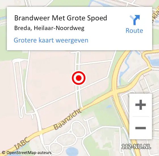 Locatie op kaart van de 112 melding: Brandweer Met Grote Spoed Naar Breda, Heilaar-Noordweg op 16 januari 2020 19:00
