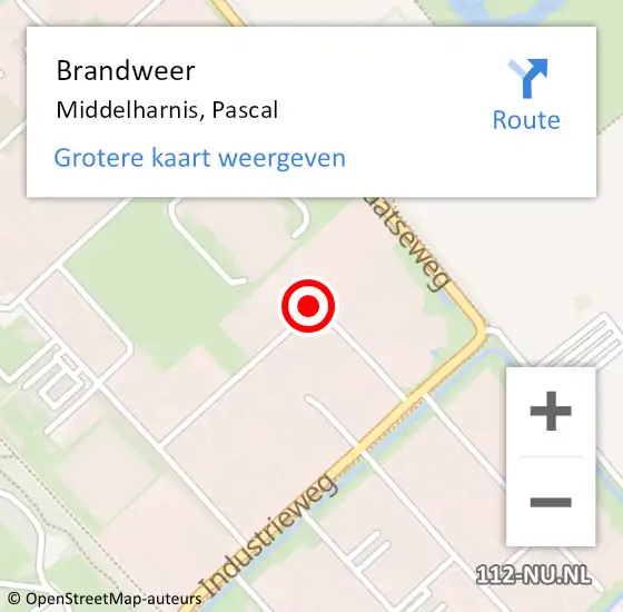 Locatie op kaart van de 112 melding: Brandweer Middelharnis, Pascal op 16 januari 2020 19:37