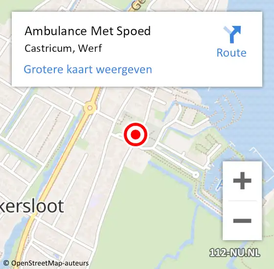 Locatie op kaart van de 112 melding: Ambulance Met Spoed Naar Castricum, Werf op 16 januari 2020 20:00