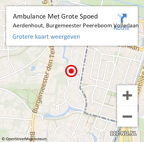 Locatie op kaart van de 112 melding: Ambulance Met Grote Spoed Naar Aerdenhout, Burgemeester Peereboom Vollerlaan op 16 januari 2020 20:35