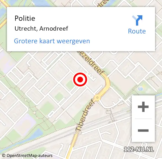 Locatie op kaart van de 112 melding: Politie Utrecht, Arnodreef op 16 januari 2020 20:45
